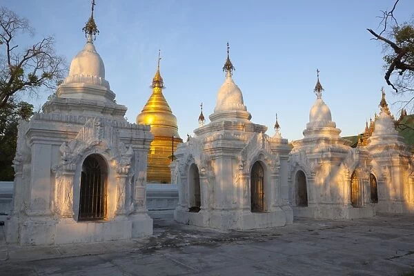 The Worlds largest book, stupas housing 729 text-inscribed marble slabs, Mandalay, Myanmar (Burma), Asia