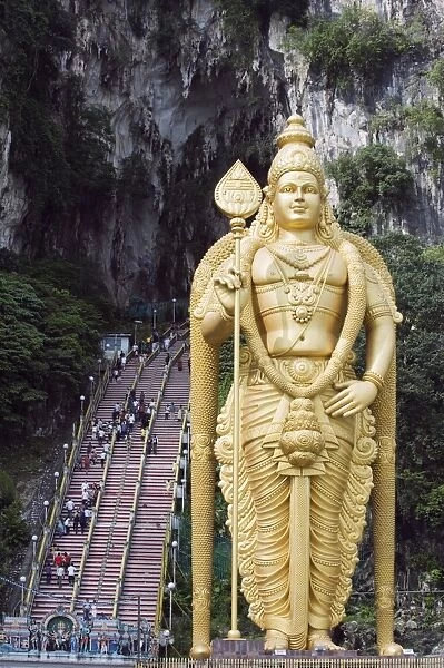 The worlds tallest statue of Murugan, a Hindu deity, Batu Caves, Kuala Lumpur