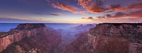 Wotans Throne, Cape Royal Viewpoint at sunset, North Rim, Grand Canyon National Park, UNESCO World Heritage Site, Arizona, United States of America, North America