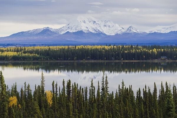 Wrangell-St. Elias National Park landscape from the Willow Lake, UNESCO World Heritage Site