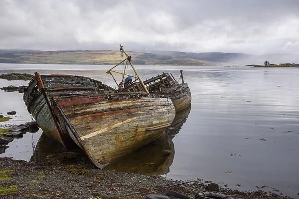Wrecks of fishing boats, near Salen, Isle of Mull, Inner Hebrides, Argyll and Bute