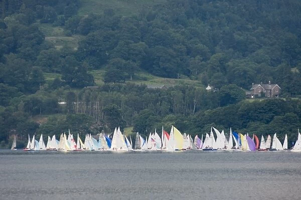 Yacht Regatta, Lake Ullswater, Lake District, Cumbria, England, United Kingdom, Europe