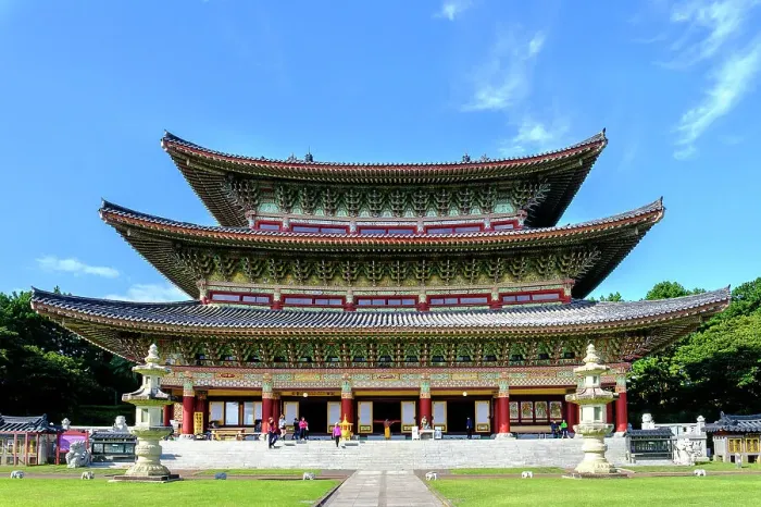 Framed Print : Yakcheonsa Buddhist Temple, 30 meters high, spanning 3305 square meters, the largest temple in Asia, Jeju Island, South Korea, Asia Framed Print : Yakcheonsa Buddhist Temple, 30 meters high, spanning 3305 square meters, the largest temple in Asia, Jeju Island, South Korea, Asia