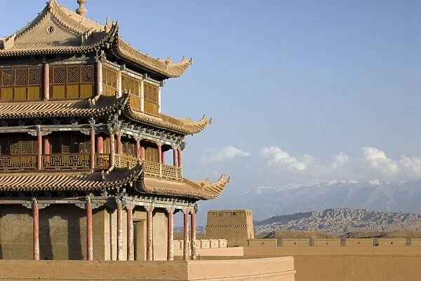 Six hundred year old tower, Jiayuguan Fort, Jiayuguan, Gansu, China, Asia