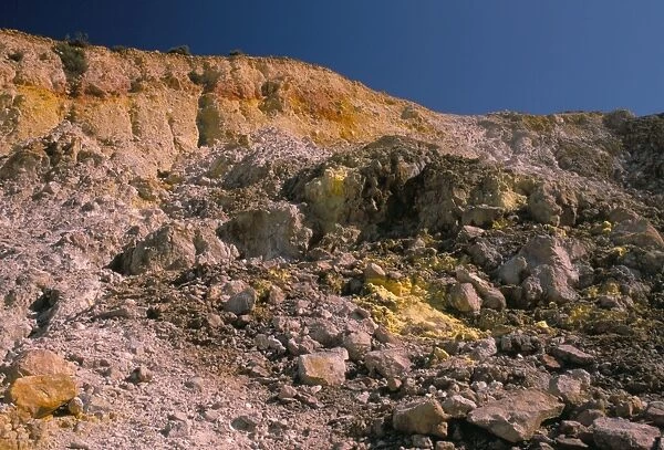 Yellow and orange volcanic rock