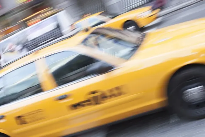 Framed Print : Yellow taxi, New York, United States of America, North America Framed Print : Yellow taxi, New York, United States of America, North America