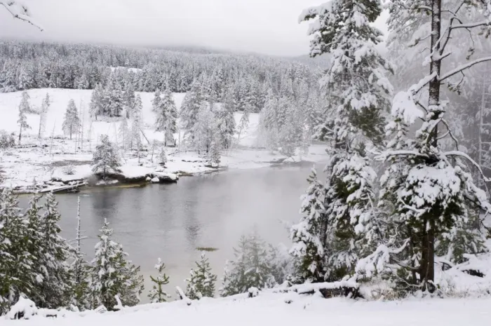 Framed Print : Yellowstone River in winter, Yellowstone National Park, UNESCO World Heritage Site Framed Print : Yellowstone River in winter, Yellowstone National Park, UNESCO World Heritage Site