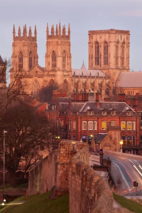 Framed Print : York Minster from the City Wall in twilight, York, Yorkshire, England, United Kingdom, Europe Framed Print : York Minster from the City Wall in twilight, York, Yorkshire, England, United Kingdom, Europe