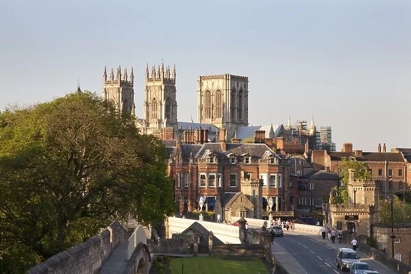 York Minster from the City Walls, York, North Yorkshire, Yorkshire, England, United Kingdom, Europe