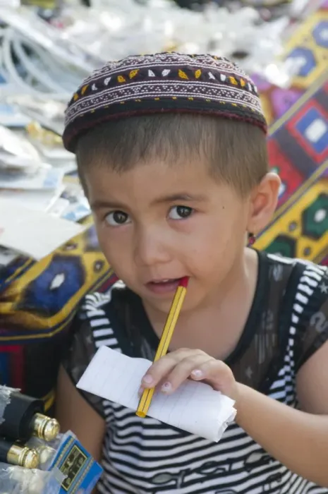 Framed Print : Young boy with pen in his mouth, Khiva, Uzbekistan, Central Asia, Asia Framed Print : Young boy with pen in his mouth, Khiva, Uzbekistan, Central Asia, Asia