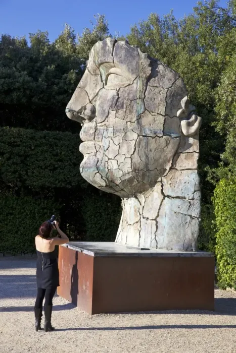 Framed Print : Young woman taking photograph of the Monumental Head, by Igor Mitora, Boboli Gardens Framed Print : Young woman taking photograph of the Monumental Head, by Igor Mitora, Boboli Gardens
