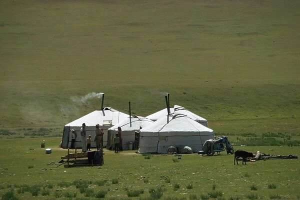 Yurts in a Ger camp near Hangay in Mongolia