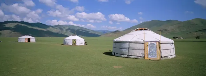 Framed Print : Yurts (ghers) in Orkhon valley Framed Print : Yurts (ghers) in Orkhon valley