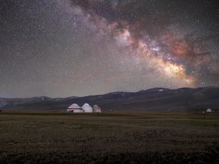 Framed Print : Yurts illuminated by the Milky Way in the Song Kol Lake area, Kyrgyzstan Framed Print : Yurts illuminated by the Milky Way in the Song Kol Lake area, Kyrgyzstan