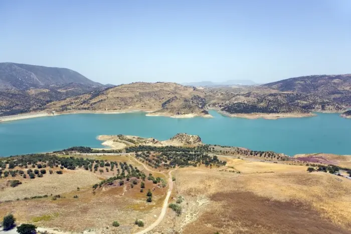 Framed Print : Zahara de la Sierra reservoir, Malaga province, Andalucia, Spain, Europe Framed Print : Zahara de la Sierra reservoir, Malaga province, Andalucia, Spain, Europe