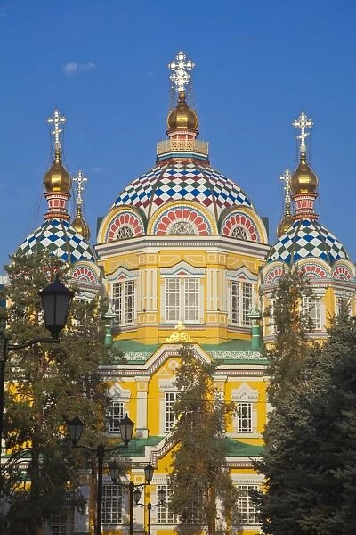 Zenkov Cathedral, built entirely of wood, Panfilov Park, Almaty, Kazakhstan, Central Asia, Asia