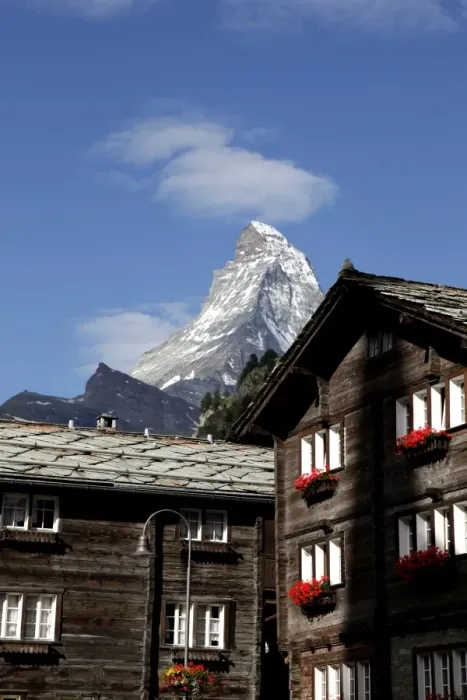 Framed Print : Zermatt and the Matterhorn behind, Valais, Swiss Alps, Switzerland, Europe