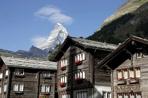 Zermatt and the Matterhorn behind, Valais, Swiss Alps, Switzerland, Europe