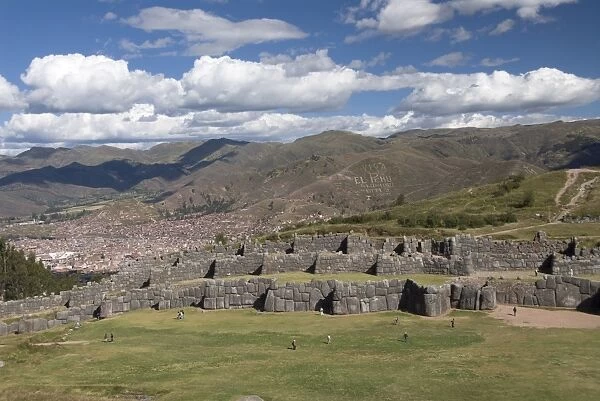 The zig-zag fortress of Sacsayhuaman, with Cuzco in the background, Cuzco