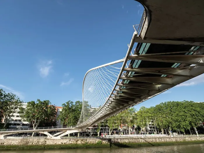 Framed Print : Zubizuri Footbridge, designed by Santiago Calatrava, Nervion River, Bilbao, Basque Country, Spain, Europe Framed Print : Zubizuri Footbridge, designed by Santiago Calatrava, Nervion River, Bilbao, Basque Country, Spain, Europe