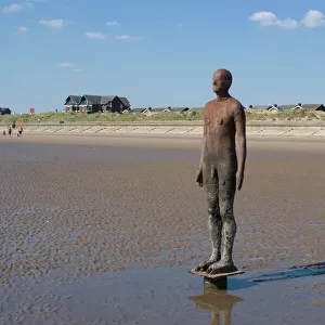 One of the 100 men of Another Place, also known as The Iron Men, statues by Antony Gormley