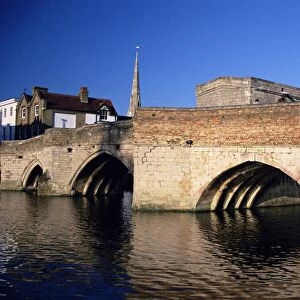 The 15th century bridge over the Great Ouse River at St. Ives, Cambridgeshire