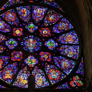 The 18th century rose window dedicated to Mary, Reims Notre Dame Cathedral