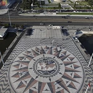 The 50m diameter Wind Rose charts Portuguese discoveries close to the Hieronymites Monastery