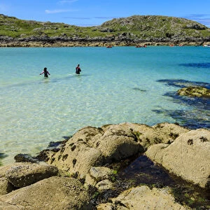 Achmelvich Bay, turquoise sea, hot weather, North Coast 500, Summer, Assynt, Lochinver