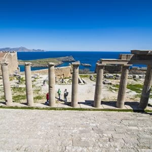 Acropolis of Lindos, Rhodes, Dodecanese Islands, Greek Islands, Greece, Europe