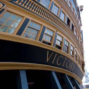 Admiral Nelsons ship, HMS Victory, Portsmouth Historic Docks, Portsmouth, Hampshire, England, United Kingdom, Europe