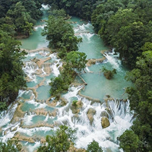 Aerial of Aguas Azules, Chiapas, Mexico, North America