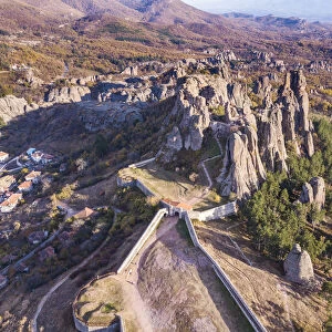 Aerial of Belogradchik fortress, Belogradchik, Bulgaria (drone)