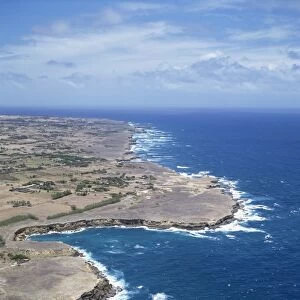 Aerial of coastline, Barbados, West Indies, Caribbean, Central America