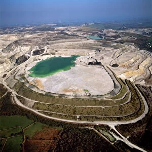 Aerial image of China Clay (Kaolin) Quarries, St. Austell, Cornwall, England