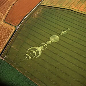 Aerial image of crop circle, Wiltshire, England, united Kingdom, Europe