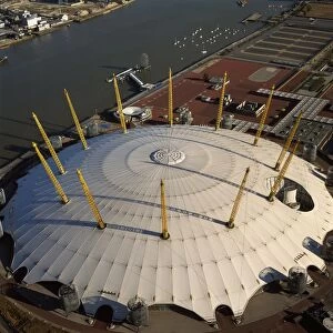 Aerial image of the Millennium Dome and the River Thames, Greenwich Peninsula