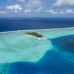 Aerial of the lagoon of Wallis, Wallis and Futuna, South Pacific, Pacific