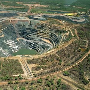 Aerial of Ranger Uranium mine in Kakadu National Park from which a share of the profits go to aboriginal landowners in the Northern Territory of