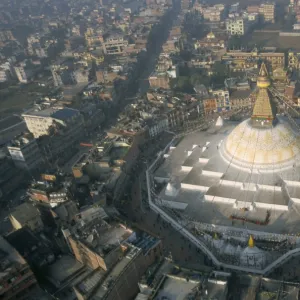 Aerial view of Boudhanath stupa