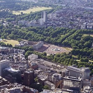 Aerial view of Buckingham Palace, London, England, United Kingdom, Europe
