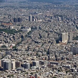 Aerial view over the city of Damascus