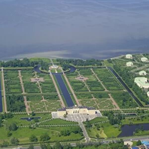 Aerial view of Constantine Palace, Strelna, near St. Petersburg, Russia, Europe