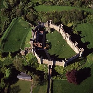 Aerial view of Framlingham Castle, Framlingham, Suffolk, England, United Kingdom, Europe