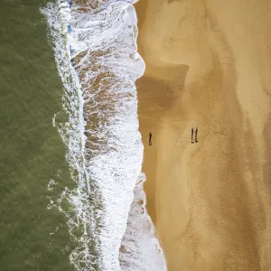 Aerial view of Hossegor Beach, Les Landes, Nouvelle-Aquitaine, France, Europe