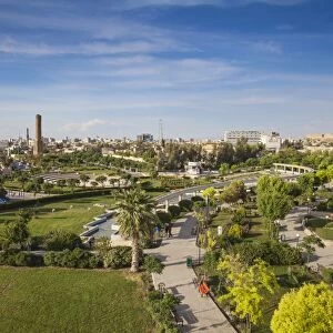 Aerial view of Minare Park, Erbil, Kurdistan, Iraq, Middle East