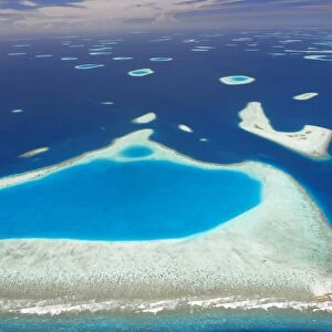 Aerial view of North Male Atoll, Maldives, Indian Ocean, Asia