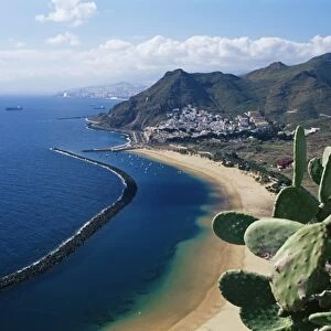 Aerial view of Playa de las Teresitas, Santa Cruz de Tenerife, Tenerife