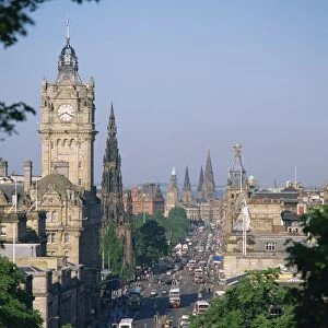 Aerial view over Princes Street including the Waverley