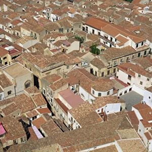 Aerial view of roof tops of the city centre seen from the rock
